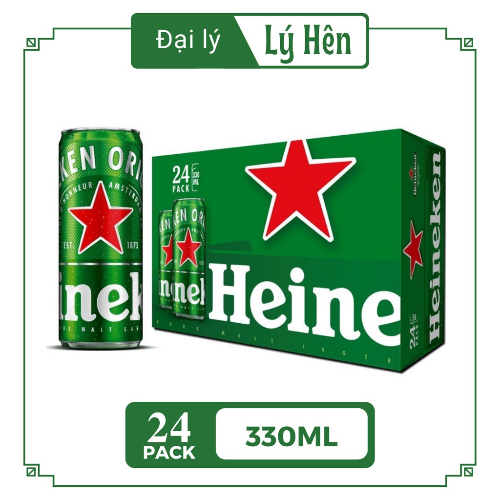 Thùng 24 Lon Cao Bia Heineken Sleek 330ml/Lon