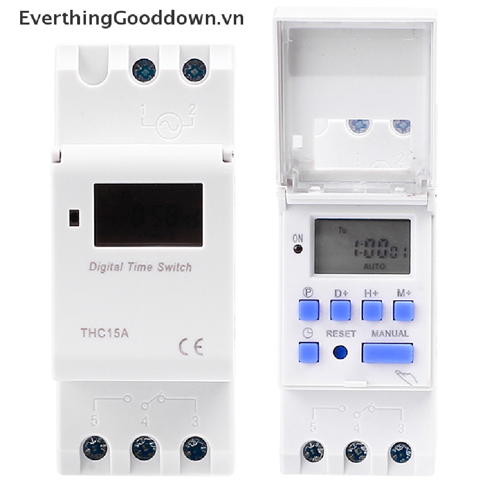 Everthinggooddown thc15a công tắc hẹn giờ kỹ thuật số điện tử điều khiển rơ le 220v 12v 24v 110v