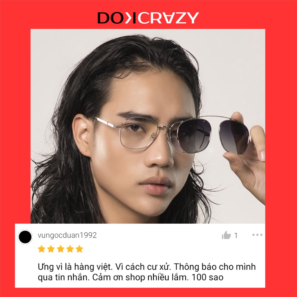 Kính râm clip on thời trang DOKCRAZY mắt râm ngầu phân cực chống tia UV trendy DUBLIN