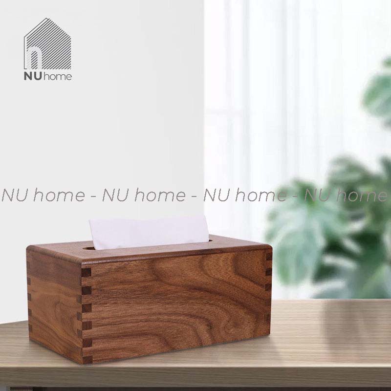 nuhome.vn | Hộp đựng giấy gỗ - Bako, hộp đựng khăn giấy bằng gỗ walnut được thiết kế đơn giản, cao cấp và tiện dụng