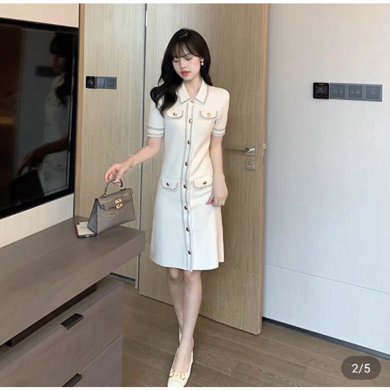 Đầm dạ trắng cao cấp