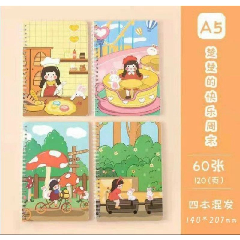 Sổ khâu A5 60 trang nhiều họa tiết cute