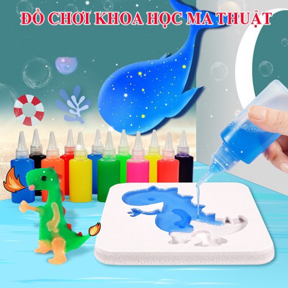 Bộ đồ chơi nước tạo hình 3d,  bộ kit đồ chơi khoa học thí nghiệm trẻ em, mô hình nước ma thuật cho bé