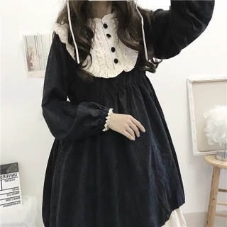 Đầm lolita đen cổ bèo( order)