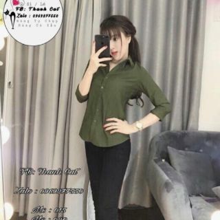 Áo sơ mi xanh rêu
