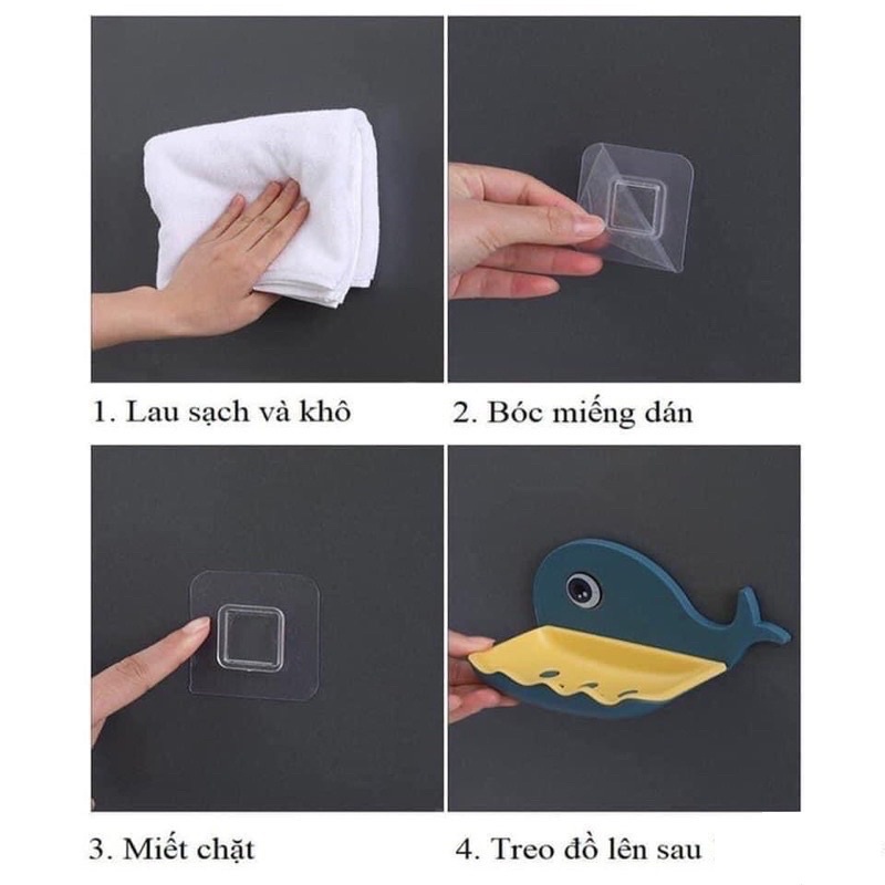 Khay Đựng Xà Phòng Dán Tường Hình Cá Voi Dễ Thương