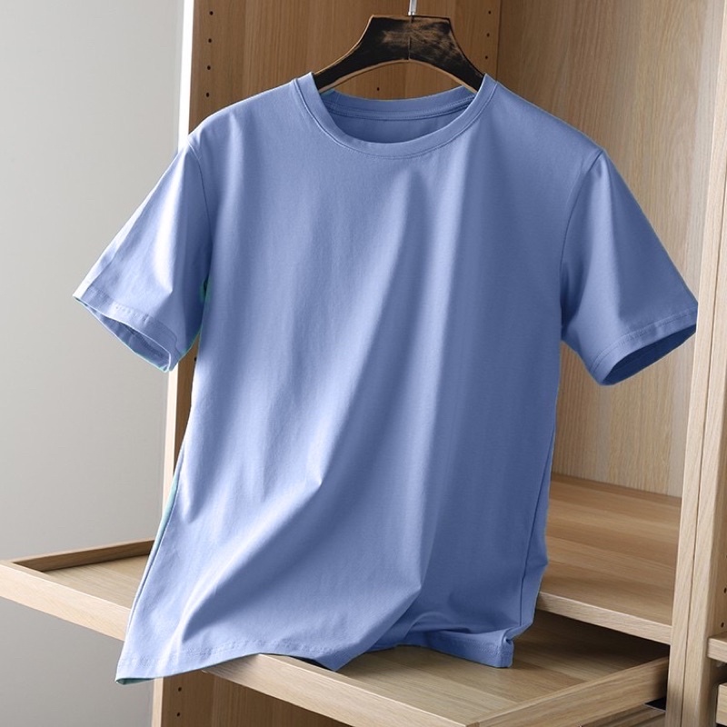 Áo Phông Trơn Cotton không cổ DUDE Tee tay ngắn fullsize 40-100kg