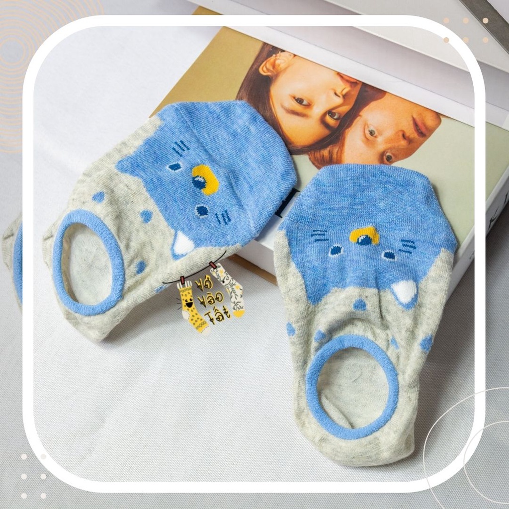 TẤT VỚ LƯỜI NỮ HOẠT HÌNH XANH BIỂN