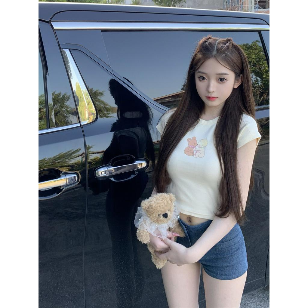 Áo Thun Tay Ngắn Hở Vai Chất Liệu cotton Thời Trang Mùa Hè Quyến Rũ Cho Nữ