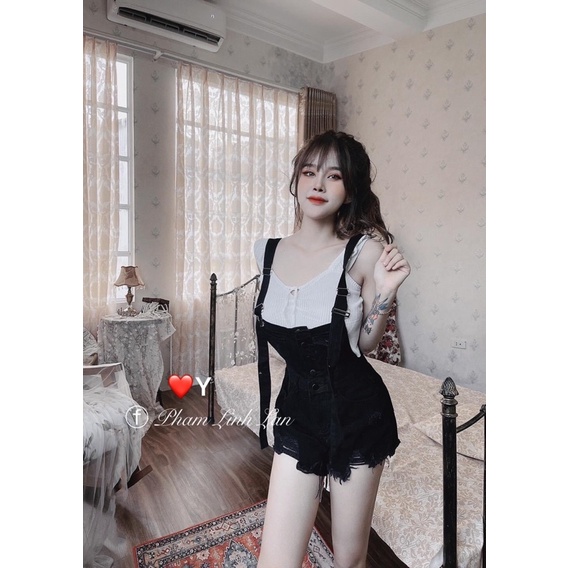 Yếm jeans rách cực chất