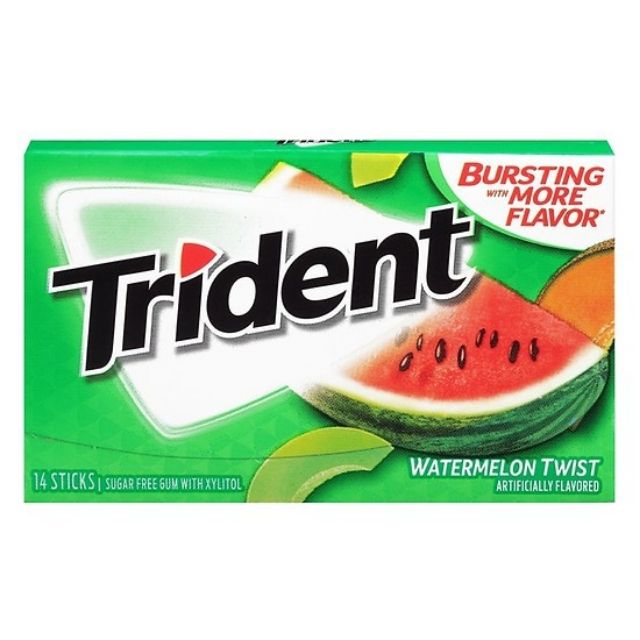 Kẹo cao su không đường Trident Mỹ 14 tép ,làm sạch răng, thơm miệng