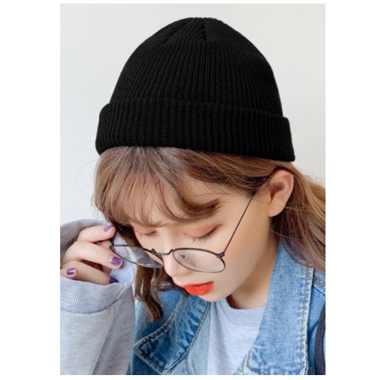 (R42) Mũ len trùm đầu phong cách Hip Hop trơn màu phong cách Hàn Quốc dành cho nam nữ