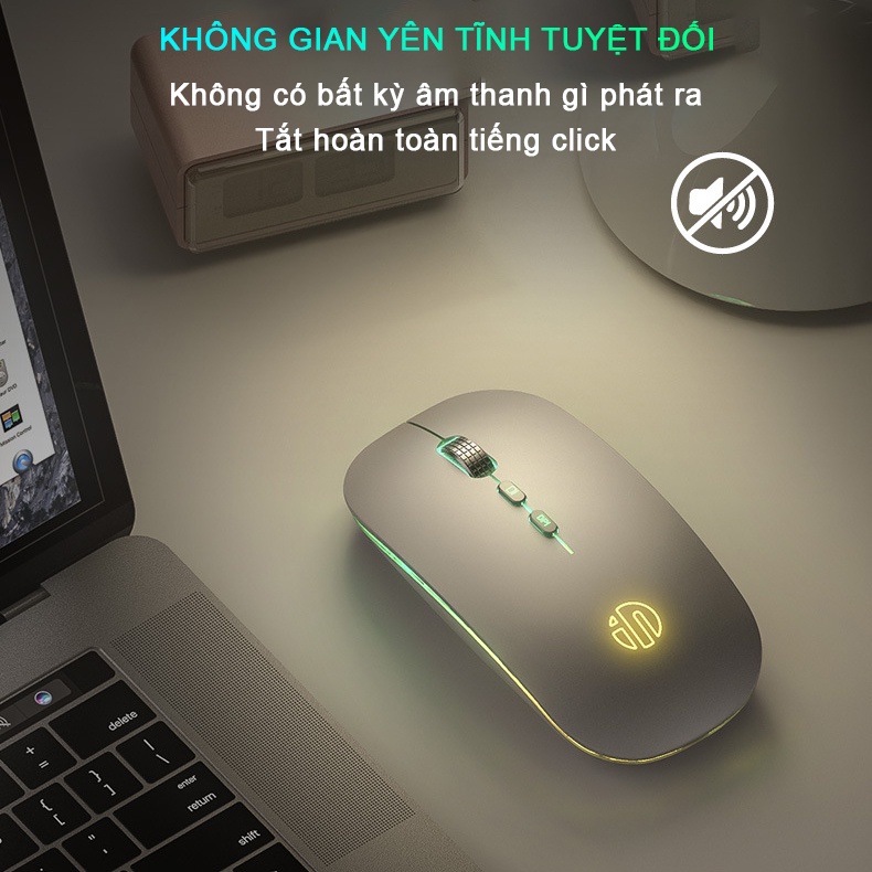 Chuột không dây máy tính bluetooth wireless sạc pin Sidotech M1L bản 2021 silent pin sạc 1 lần dùng 8 tuần có LED