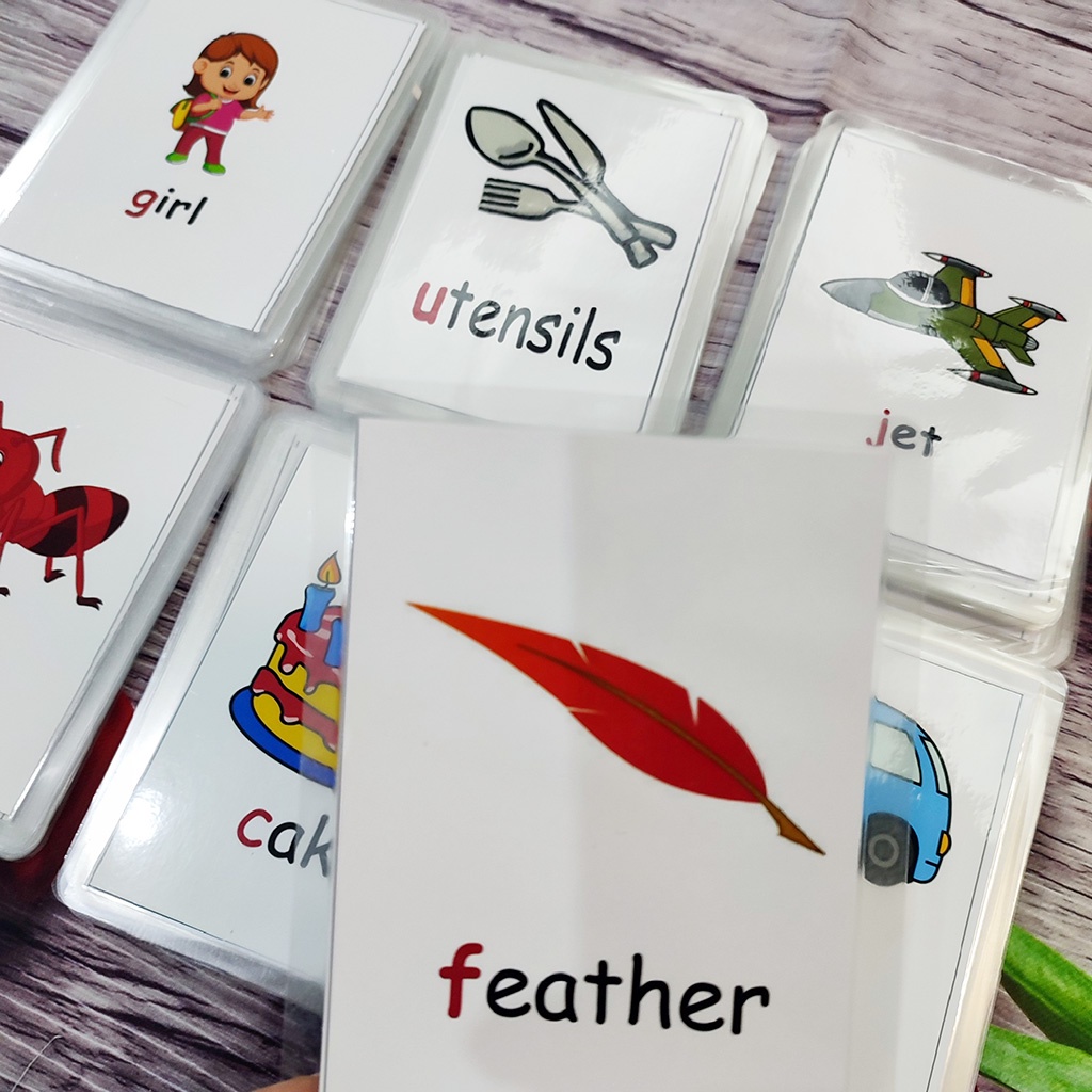 156 thẻ từ vựng chữ cái phonic tiếng Anh