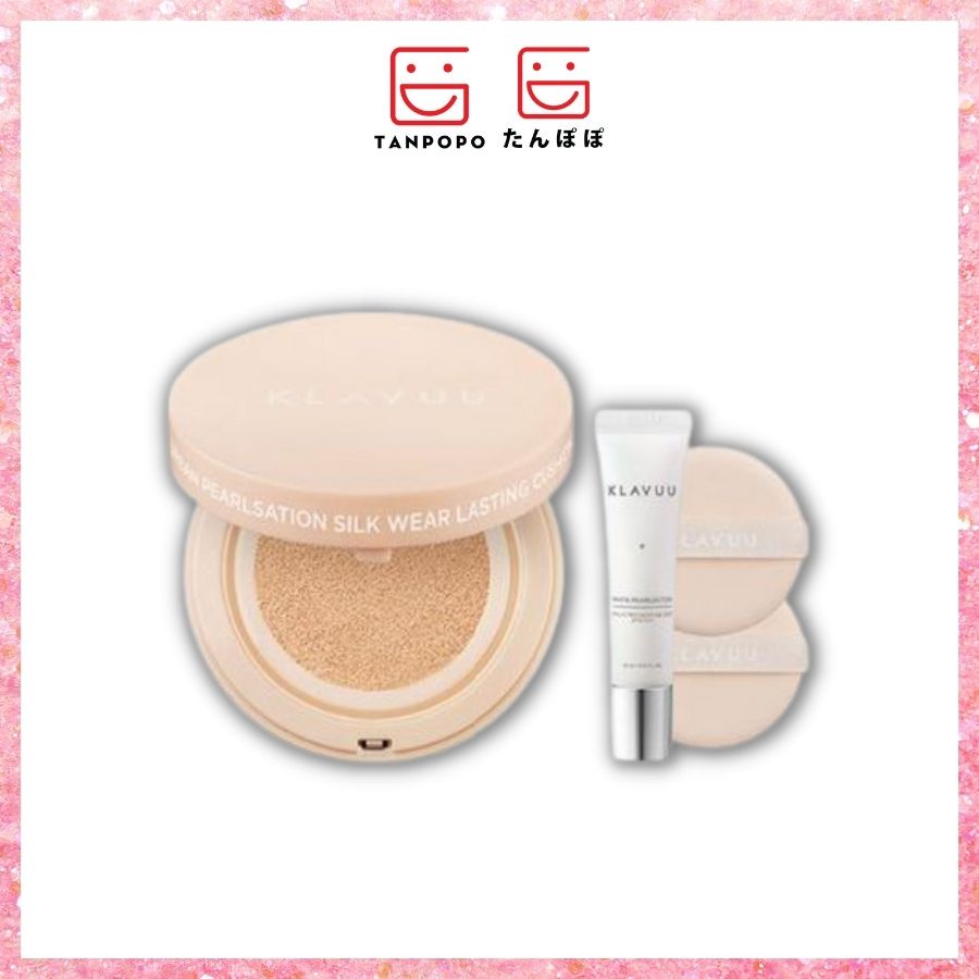 Phấn Nước Ngọc Trai Mịn Nhẹ, Lâu Trôi, Kiềm Dầu Klavuu Urban PearlSation Silk Wear Lasting Cushion SPF35 PA++