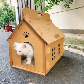 😽😽Nhà giấy carton cho mèo 🐈🐈 Nhà lắp ráp bằng giấy cho thú cưng 🐱