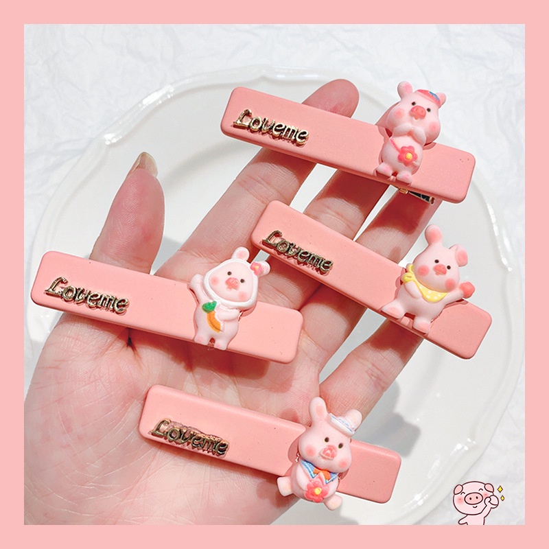 Kẹp Tóc Mái Hình Chú Heo Hồng Dễ Thương Cho Nữ
