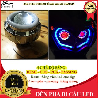 Đèn pha Bi cầu led cho mọi loại xe - Viền led cực đẹp - 4 chế độ sáng gồm demi, cos, pha và passing - Lỗi 1 đổi 1