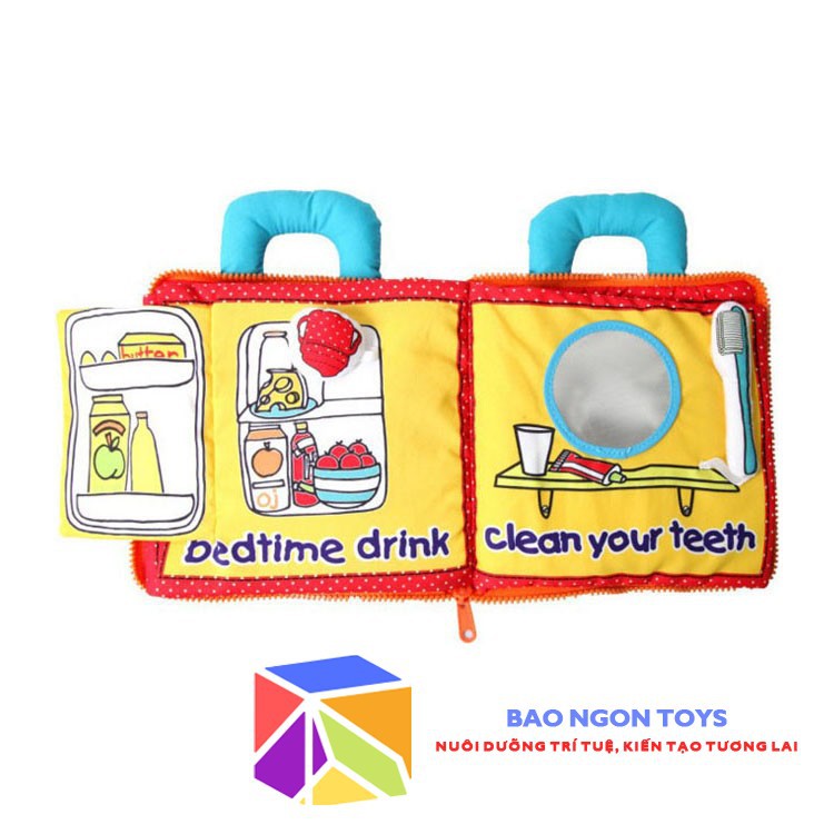 ĐỒ CHƠI SÁCH VẢI CHÚ GẤU DỄ THƯƠNG GIÚP BÉ PHÁT TRIỂN GIÁC QUAN,HỌC CHĂM SÓC BẢN THÂN, SÁCH ĐỌC CHO BÉ TRƯỚC KHI NGỦ