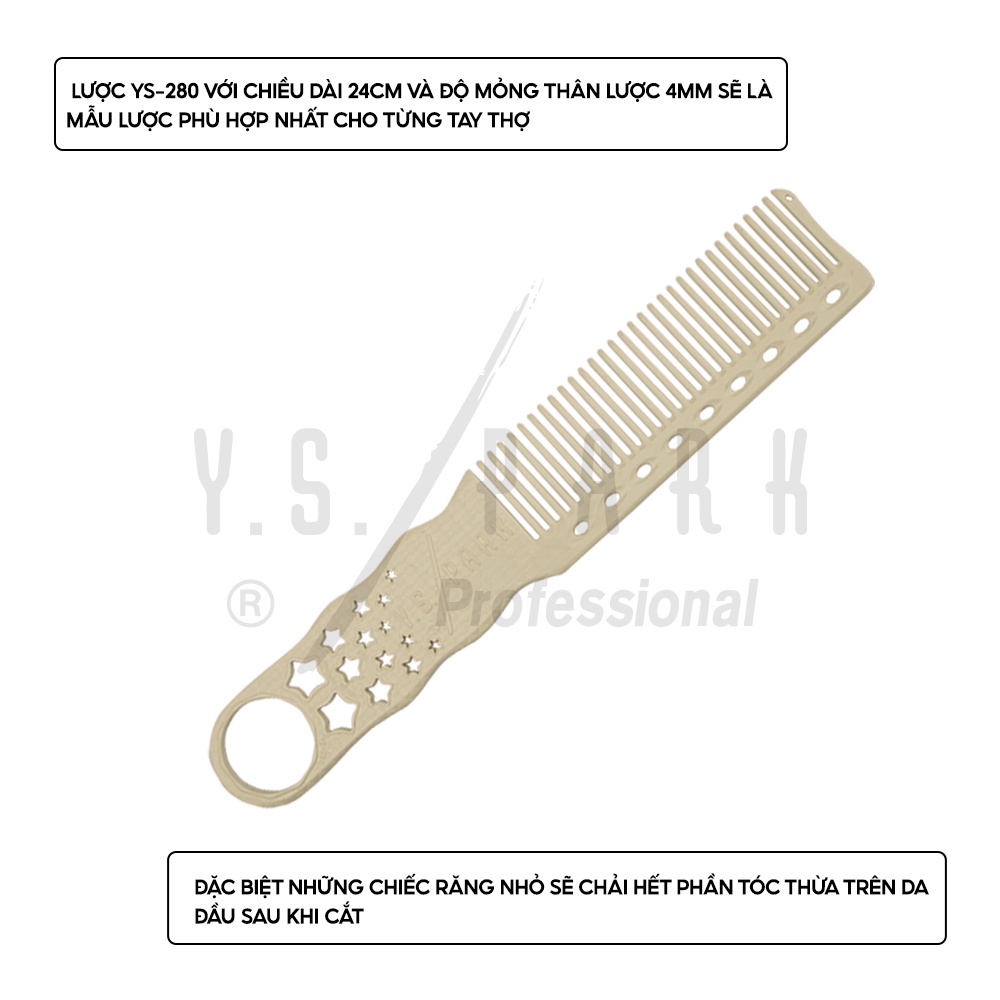 Lược kê tông cắt tóc chịu nhiệt YS PARK baber cao cấp chính hãng YS-280