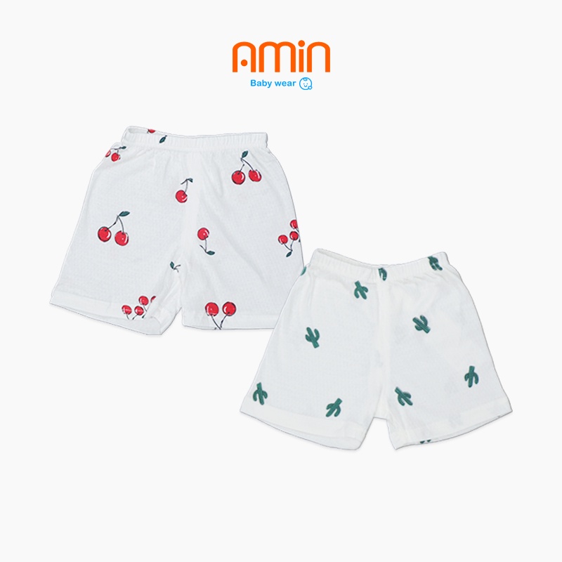 Quần đùi thun sơ sinh bé trai bé gái 6 tháng đến 2 tuổi chất cotton 100% siêu thoáng khí họa tiết đáng yêu