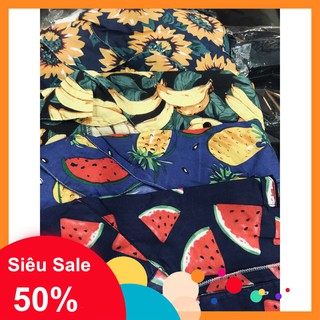 Đồ Bộ Đi biển cho GIA ĐÌNH cao cấp kate thái - đồ bộ mặt nhà hình trái cây - hoa quả - Đủ size từ 35-85kg cho nam lẫn nữ