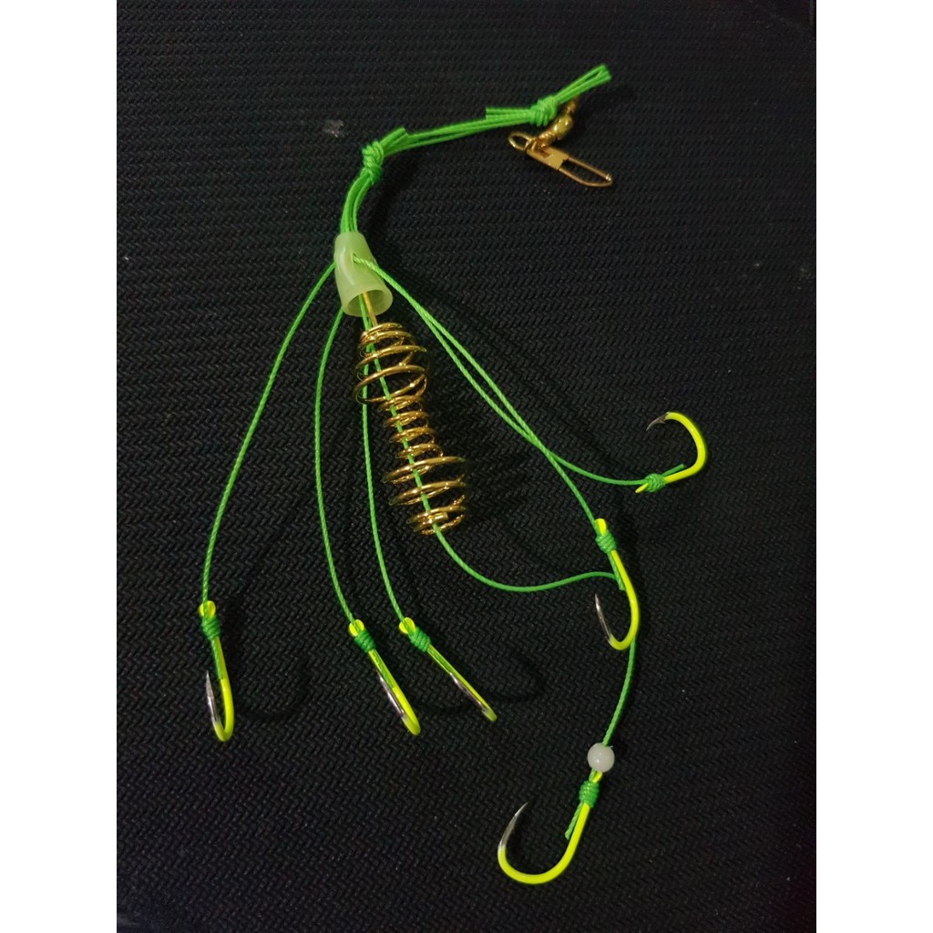 Hộp 4 lưỡi câu cá, lưỡi lăng xê (lancer) xanh Đại Lý Đồ Câu Cá  chất lượng đủ kích thước