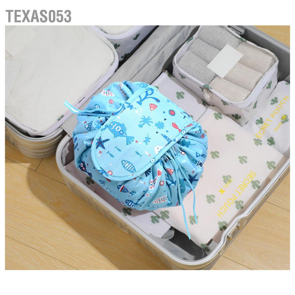 Texas053 Túi lưu trữ mỹ phẩm Dây rút chống thấm di động du lịch để trang điểm