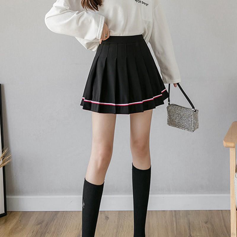 Váy lưng cao xếp li màu sắc xinh xắn dành cho nữ