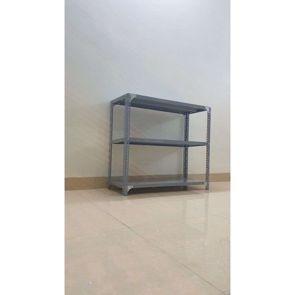 Kệ kho sắt v lỗ  lắp ghép đựng đồ đa năng kích thước : Dài 100cm, Rộng 40cm, Cao 80cm, 100cm gồm 3 tầng