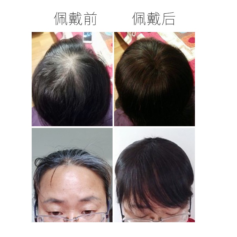 Bộ Tóc Giả Màu Xám Tự Nhiên 100% Cho Nữ