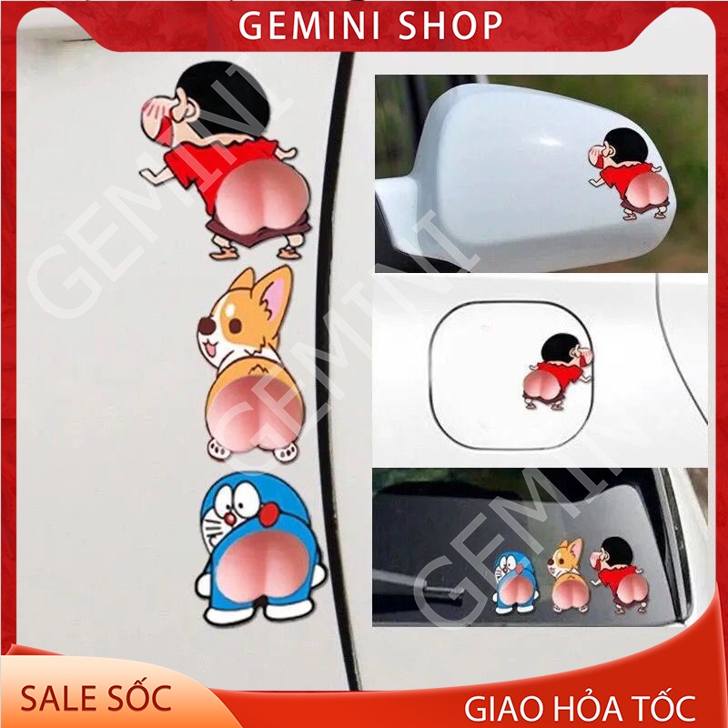 Miếng Sticker Chặn Cửa Hình Mông Silicon Dán Lưng Điện thoại Chống Va Đập Tủ Cửa Ôtô GEMINI SHOP mã MDC