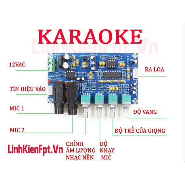 Mạch khuếch đại âm thanh Karaoke 2 MIC XH-M173 .