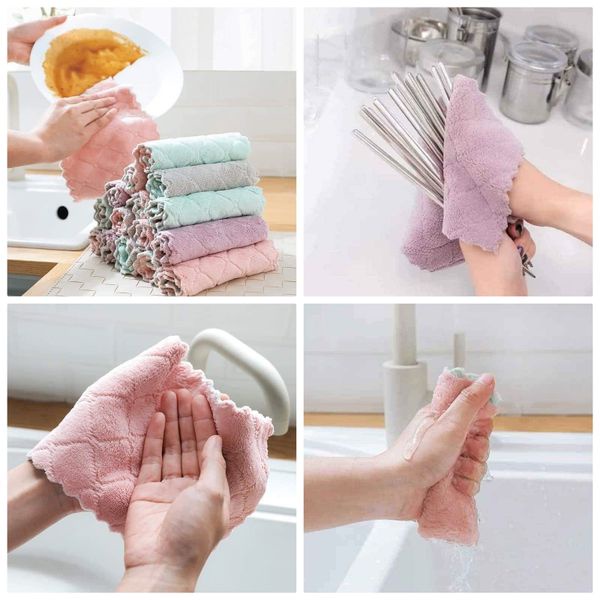 Khăn lau bếp đa năng 2 mặt siêu thấm  kháng khuẩn, khăn lau zic zac tiện dụng