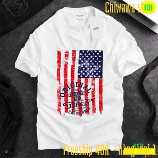 Áo thun nam Hàn Quốc với style American flag chuẩn đẹp form ôm