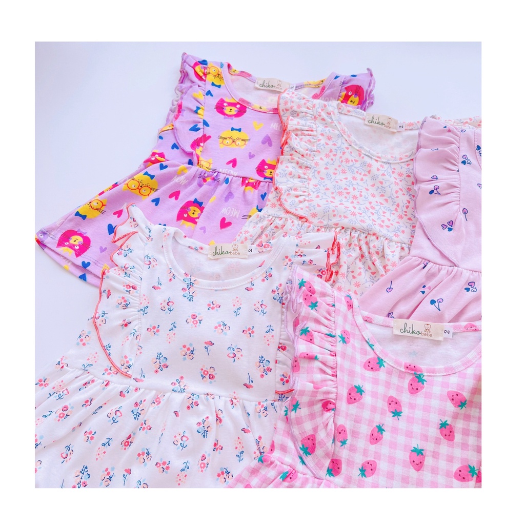 Bộ đùi bé gái phối bèo nhún vai dễ thương chất thun bozip mềm mát HM199