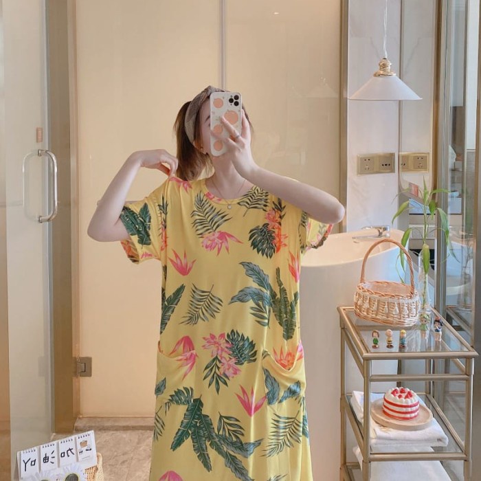 Sẵn sàng! Negligee Nhập Khẩu + Túi minibag / Áo Choàng Ngủ Nhập Khẩu - Lá Vàng Cho Nữ