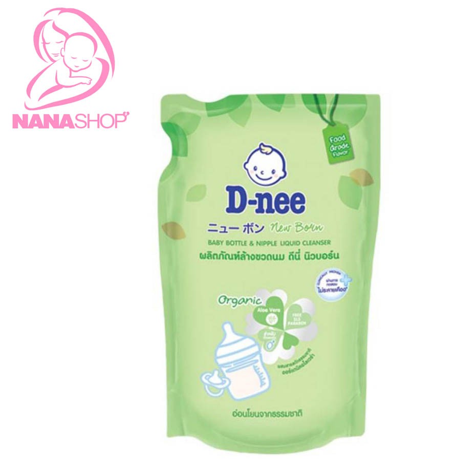 Combo 3 túi nước cọ bình sữa Dnee Organic 600ml