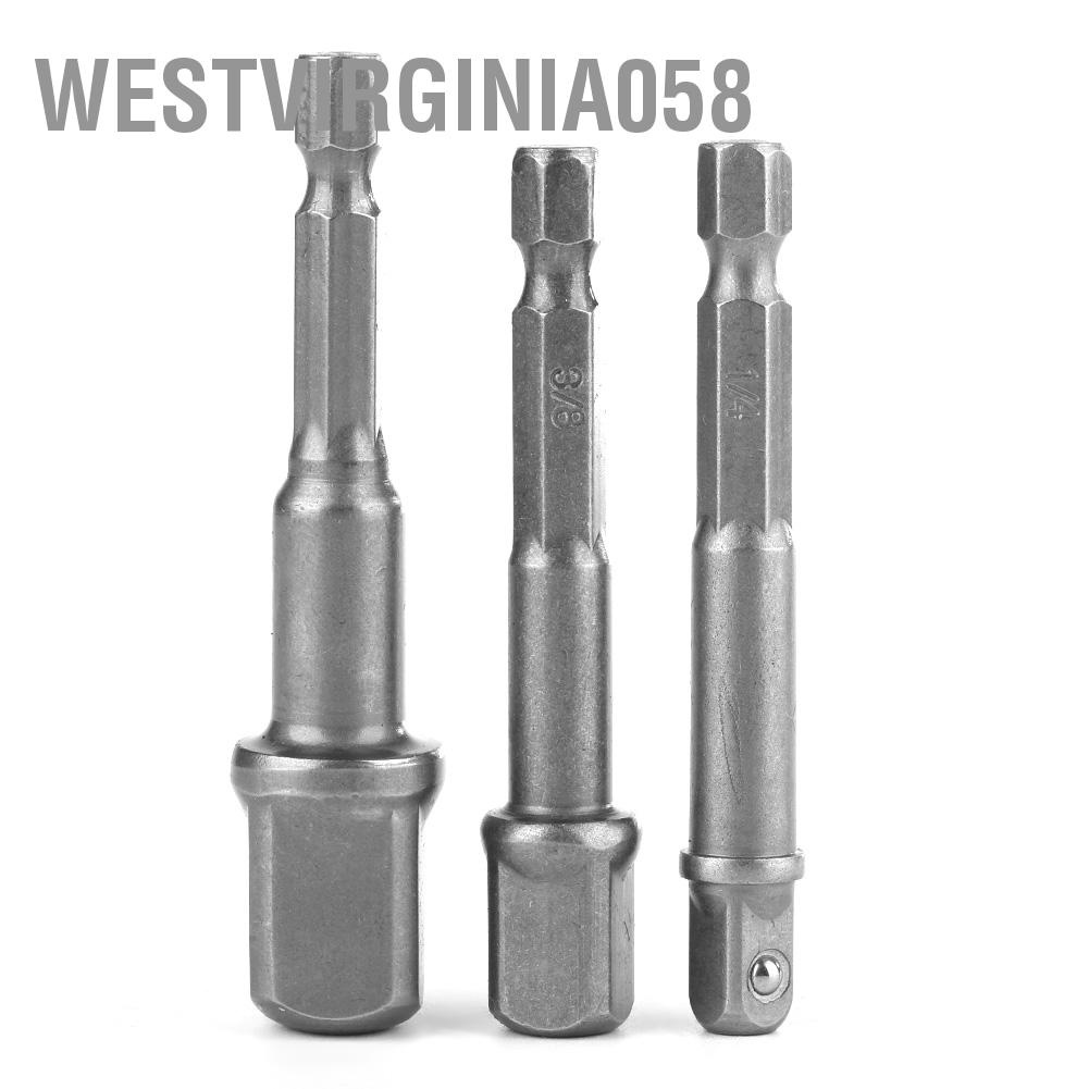 Có thể bán buôn 3pcs 1/4 &quot;Hex Shank đến 3/8&quot; 1/2 &quot;Square Adapter cho Cờ lê ổ cắm máy khoan điện  Westvirginia058 Hàng giao ngay