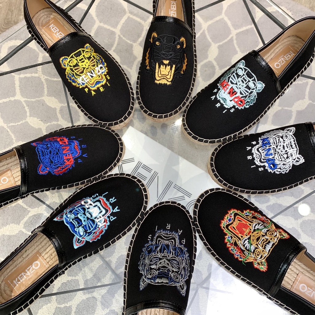 Giày đế cói nam da thật thời trang cao cấp Kenzo phong cách trẻ trung, cá tính