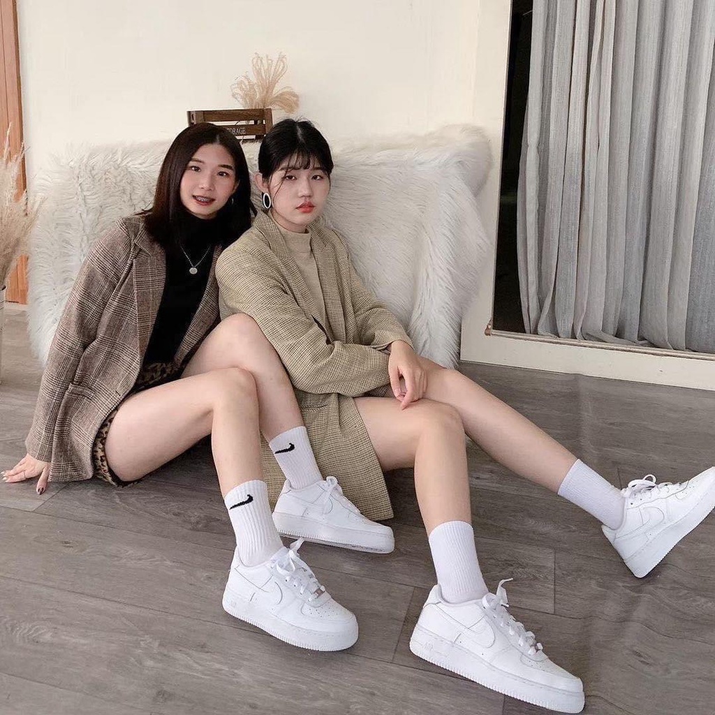 Giày thể thao AF1 trắng độn đế 3 phân fucll size nam nữ