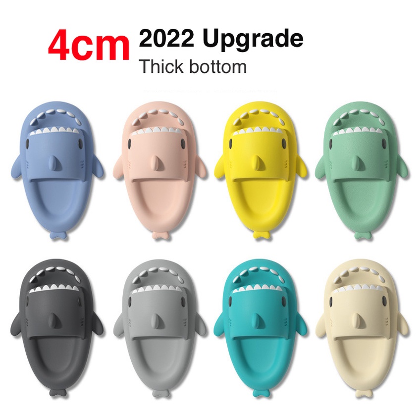 Dép lê đế dày 4cm bằng EVA hình cá mập size 34-45 nâng cấp 2022 cho người lớn đi trong nhà/ ngoài trời