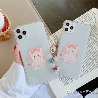 Ốp lung iphone Ốp Điện Thoại Iphone Gấu Đeo Nơ