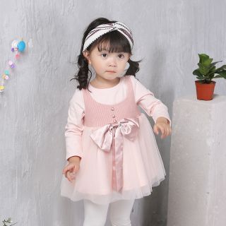 Váy thu đông giả yếm cho bé