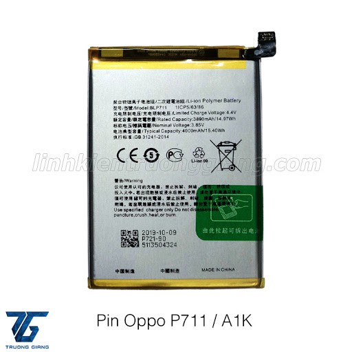 Thay Pin Oppo K1/ Oppo A1k, BLP711, 4000mAh Zin Máy - Bảo hành đổi mới