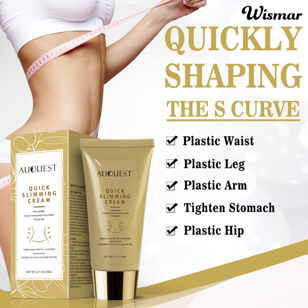WISMM 60g Body Slim Cream Quick to Absorb Tighten Skin Natural Extract Slimming Cream Losing Weight Massage Remover for Adult