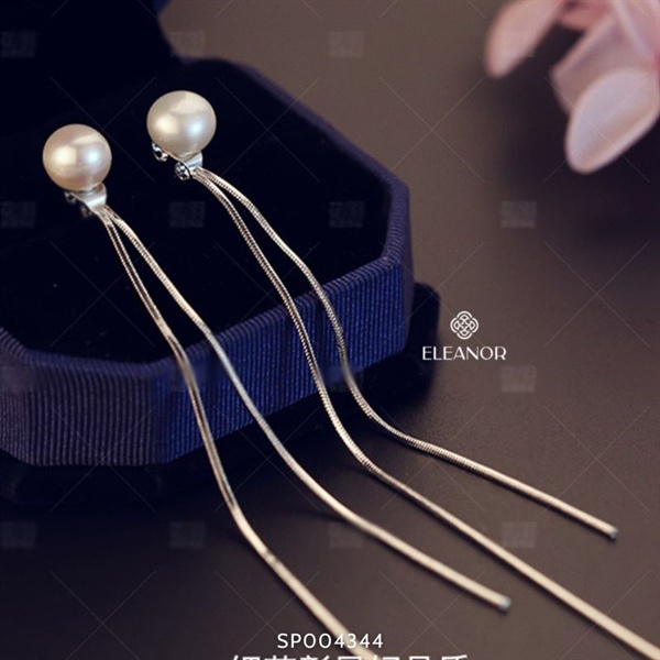 Bông tai nữ dáng dài chuôi bạc 925 Eleanor Accessories ngọc trai nhân tạo phụ kiện trang sức 4344