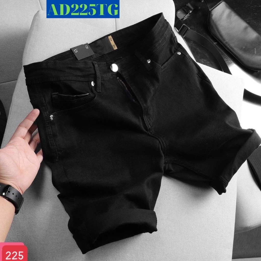 Quần Short Nam SH225TG Short Jean Nam Chất Bò VNXK Co Dãn Cao Cấp Đen Trơn TG23 Hàng Xưởng Tận Gốc (44-70KG) | BigBuy360 - bigbuy360.vn