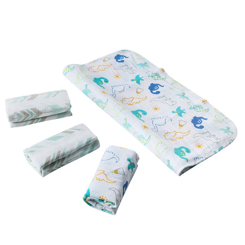 Bộ 4 Khăn Lau Em Bé Mềm Mại Xinh Xắn