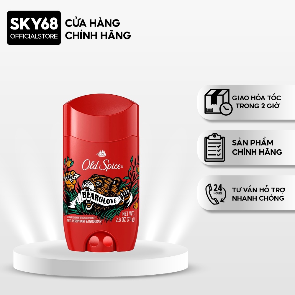 Lăn Khử Mùi Cho Nam Hương Mạnh Mẽ Bản Lĩnh Old Spice BEARLOVE 73g